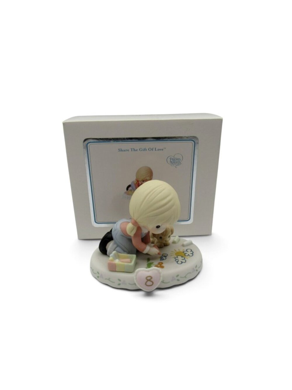 Precious Moments Age 8 Growing In Grace Porcelain Figurine Boxed Girl Puppy